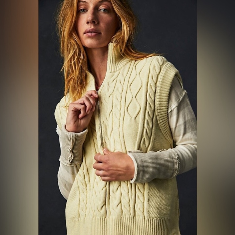 Free People Lizzy Half Zip Vest size XS